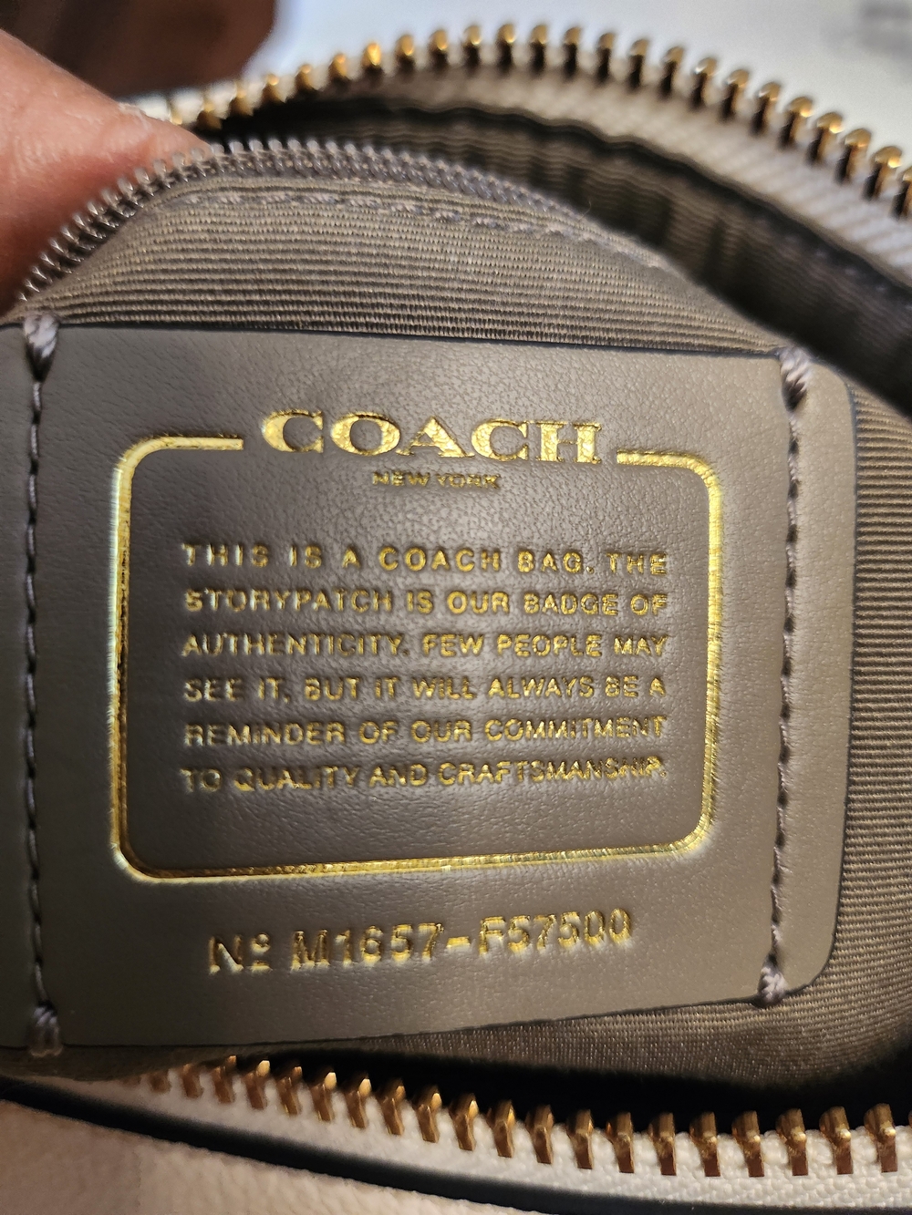Coach Cream and Tan Pebbled Leather Hobo with Gold Hardware and Black Trim - Picture 6 of 6